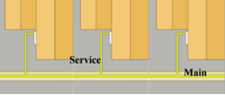 Diagram showing service and main
